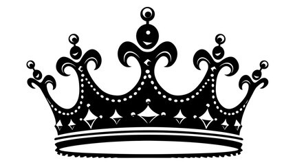 Vector black crown icon isolated on white background