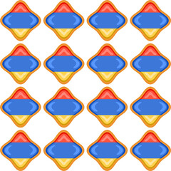 Pattern cookie with flag country Armenia in tasty biscuit