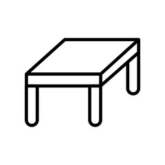 Wooden Table sketch and silhouette. Wood desk. Household and furniture element For your design, logo. Table icon. Vector illustration filled outline style