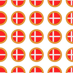 Pattern cookie with flag country Denmark in tasty biscuit