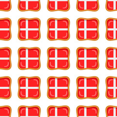 Pattern cookie with flag country Denmark in tasty biscuit