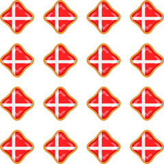 Pattern cookie with flag country Denmark in tasty biscuit