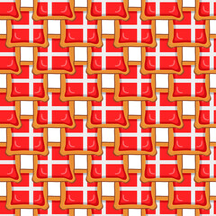 Pattern cookie with flag country Denmark in tasty biscuit