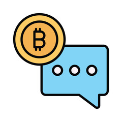 Ready to use vector design of bitcoin chat in trendy style