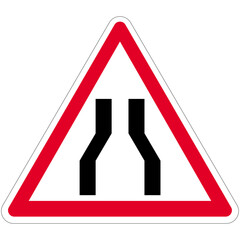 Panneau de danger - Panneau rétrécissement de la chaussée - A3 © Liv