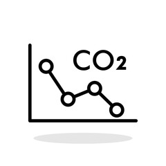 Emission reduction icon in flat style. Carbon emissions levels chart symbol for your web site design, logo, app, UI Vector EPS 10.