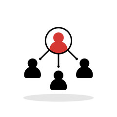 Collaboration icon in flat style. Coordination symbol for your web site design, logo, app, UI Vector 