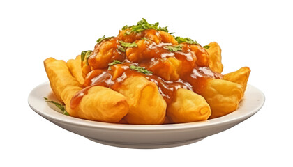 fried chicken nuggets isolated on transparent background cutout