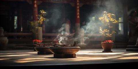 Fotobehang In a quiet temple Budda © xartproduction
