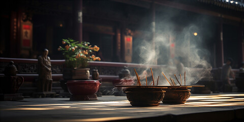 In a quiet temple Budda