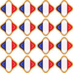 Pattern cookie with flag country France in tasty biscuit