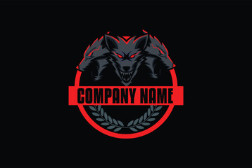 wolf pack logo design vector - obrazy, fototapety, plakaty