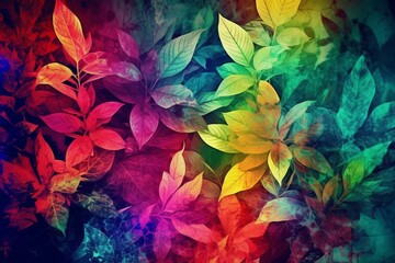Fototapeta na wymiar colorful board, flourishing plants, created digitally. Generative AI