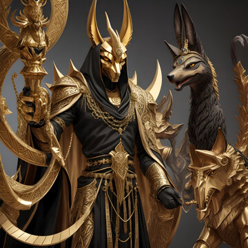 anubis, black and gold god of egypt