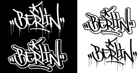 Berlin text in graffiti tag font style. Graffiti text vector illustrations. © Themeaseven