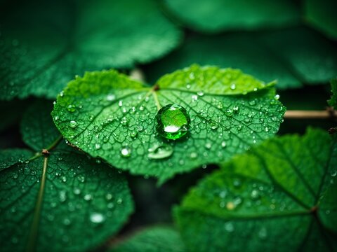 CO2 reducing icon on green leaf with water droplet for decrease CO2, carbon footprint and carbon credit to limit global warming from climate change, Bio Circular Green Economy concept
