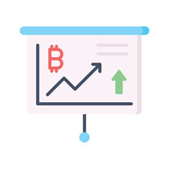 Check this beautiful vector of bitcoin growth chart in trendy style
