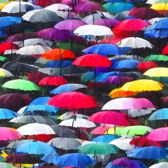 Fototapeta na wymiar seamless colorful umbrellas texture