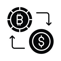 Cryptocurrency exchange vector design isolated on white background