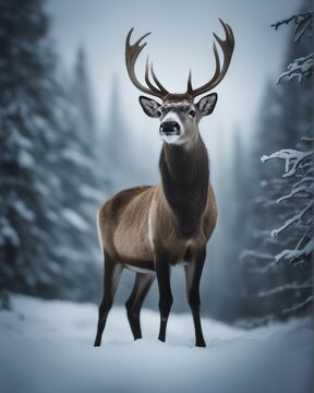Deer in the winter