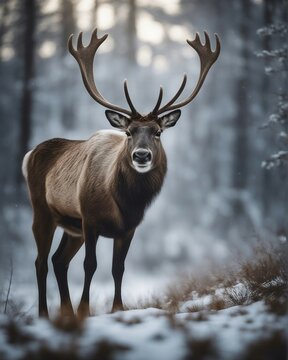 Deer in the winter