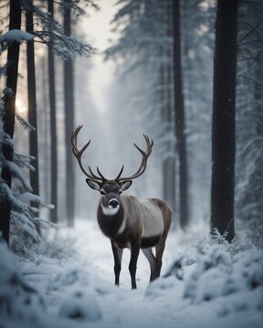 Deer in the winter