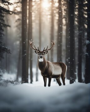 Deer in the winter