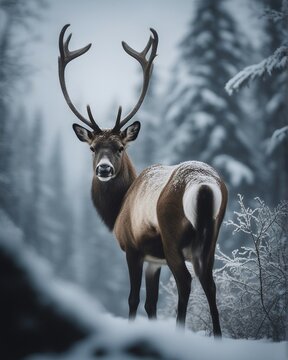 Deer in the winter