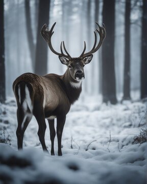 Deer in the winter
