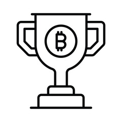 Bitcoin reward vector in customizable style isolated on white background