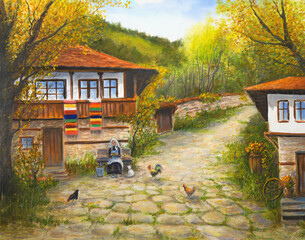 Old Bulgarian village - obrazy, fototapety, plakaty