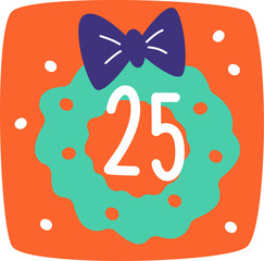 25 Date Christmas Calendar Sticker