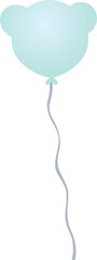 Vector Cute Heart Star Tedy Bear Balloon in Pastel Color