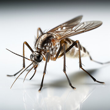 mosquito close-up on a white background