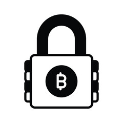 Check this premium icon of bitcoin lock in trendy style