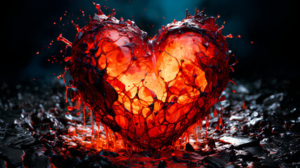 A heart that is disintegrating on Valentine's Day.