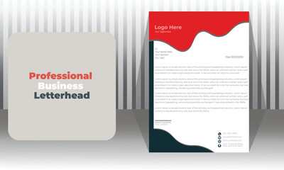 Creative and modern professional  business letter head template design mockup