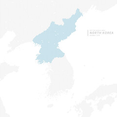 近隣諸国を含む、北朝鮮の青いドットマップ