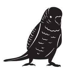 parrot silhouette, white background, vector