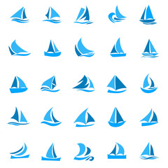 blue Sailing boat logo