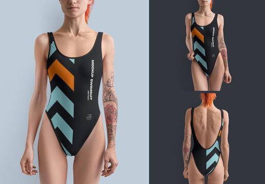 Mockup of Sporty Swimsuit One Piece