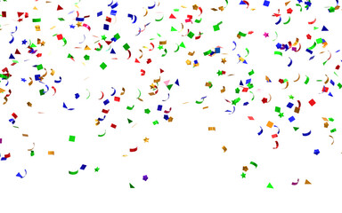 Realistic Golden Confetti and serpentine explosion For The Festival Party Ribbon Blast Carnival Elements Or Birthday Celebration