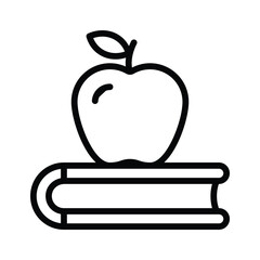 Apple and book depicting concept icon of knowledge in trendy style