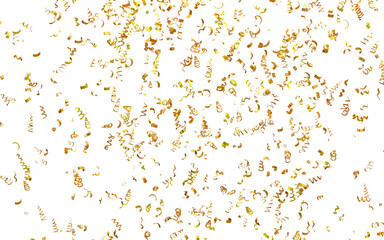 Realistic Golden Confetti and serpentine explosion For The Festival Party Ribbon Blast Carnival Elements Or Birthday Celebration