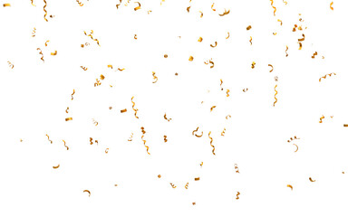 Realistic Golden Confetti and serpentine explosion For The Festival Party Ribbon Blast Carnival...