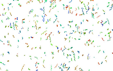 Realistic Golden Confetti and serpentine explosion For The Festival Party Ribbon Blast Carnival Elements Or Birthday Celebration