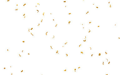 Realistic Golden Confetti and serpentine explosion For The Festival Party Ribbon Blast Carnival Elements Or Birthday Celebration