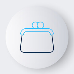 Line Handbag icon isolated on white background. Female handbag sign. Glamour casual baggage symbol. Colorful outline concept. Vector