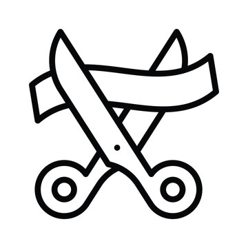 recommend clip art: Scissors cutting a paper showing concept icon of paper cutter