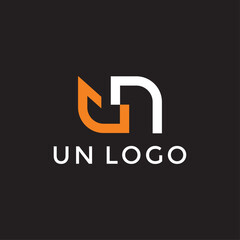 UN NU Letter logo vector image